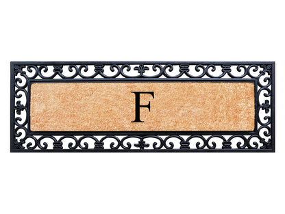A1HC Rubber Coir Doormat For Outdoor Entrance, Anti-Shed Treated Front Door Mat 18x48, Monogrammed