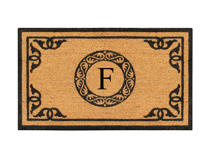 A1HC Natural Coir Door Mat 24x39, Anti-Shed Treated Durable Doormat for Outdoor Entrance Monogrammed