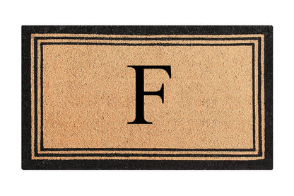 A1HC Personalized Monogram Coir Door Mat – Front Door Mat with Border Design, PVC Backing Outdoor Entryway Doormat