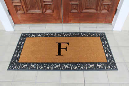 A1HC Natural Coir Monogrammed Outdoor Entrance Door Mat 30X60, Anti-Shed Treated Durable Doormat