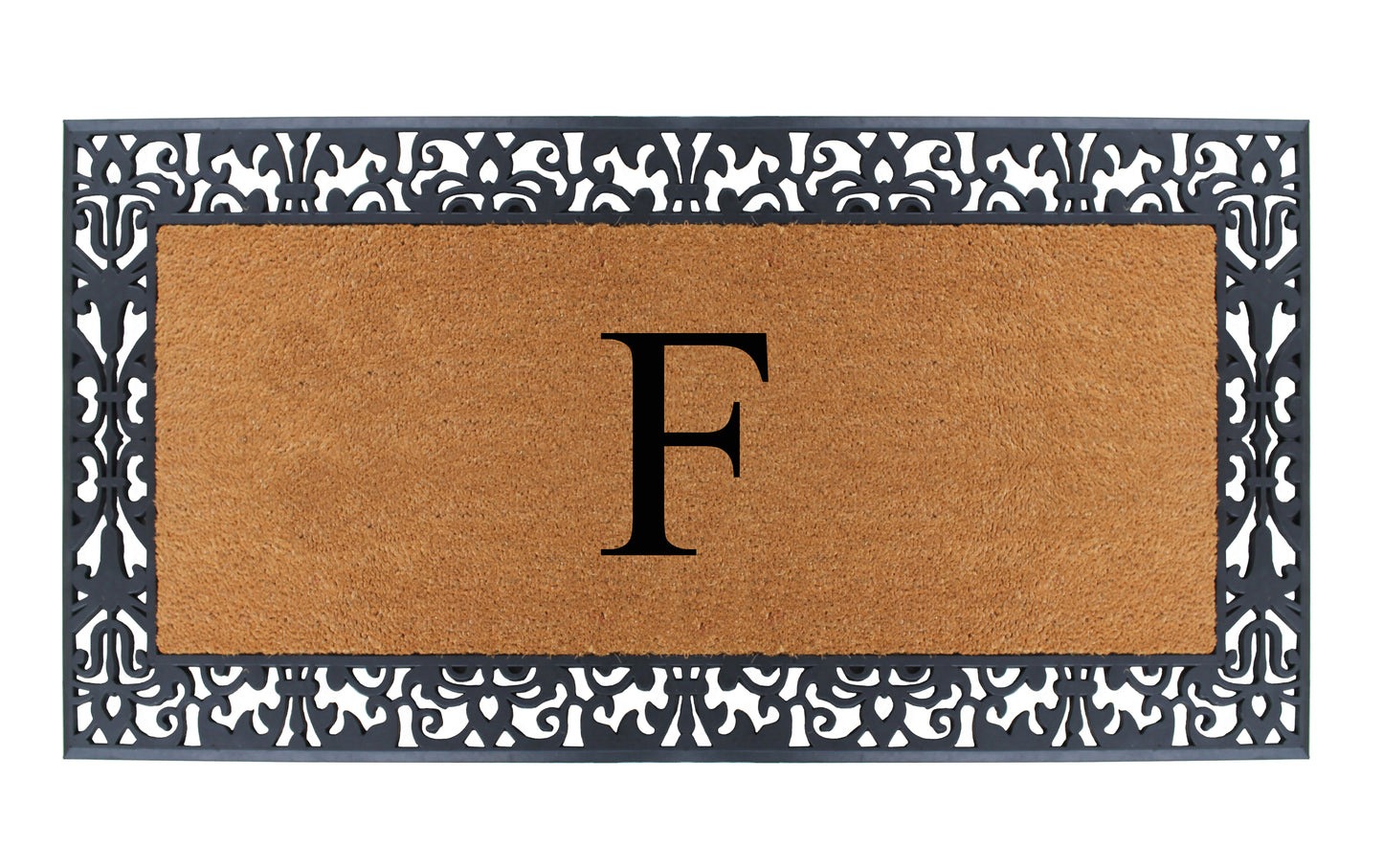 A1HC Natural Coir Monogrammed Outdoor Entrance Door Mat 30X60, Anti-Shed Treated Durable Doormat