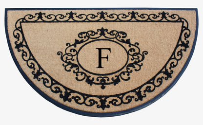 A1HC Natural Coir & Rubber Hand Flocked Large Monogrammed Thick Door Mat 36"x72" Entrance Doormats