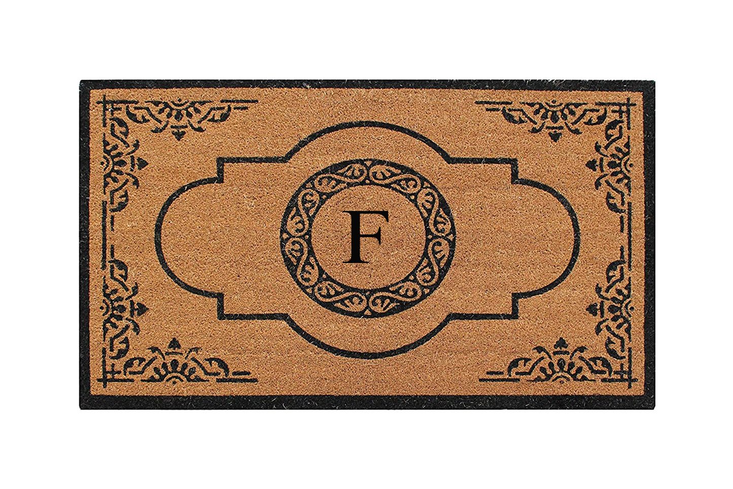 A1HC Natural Coir Durable Anti-Shed Treated Outdoor Entrance Monogrammed Doormat