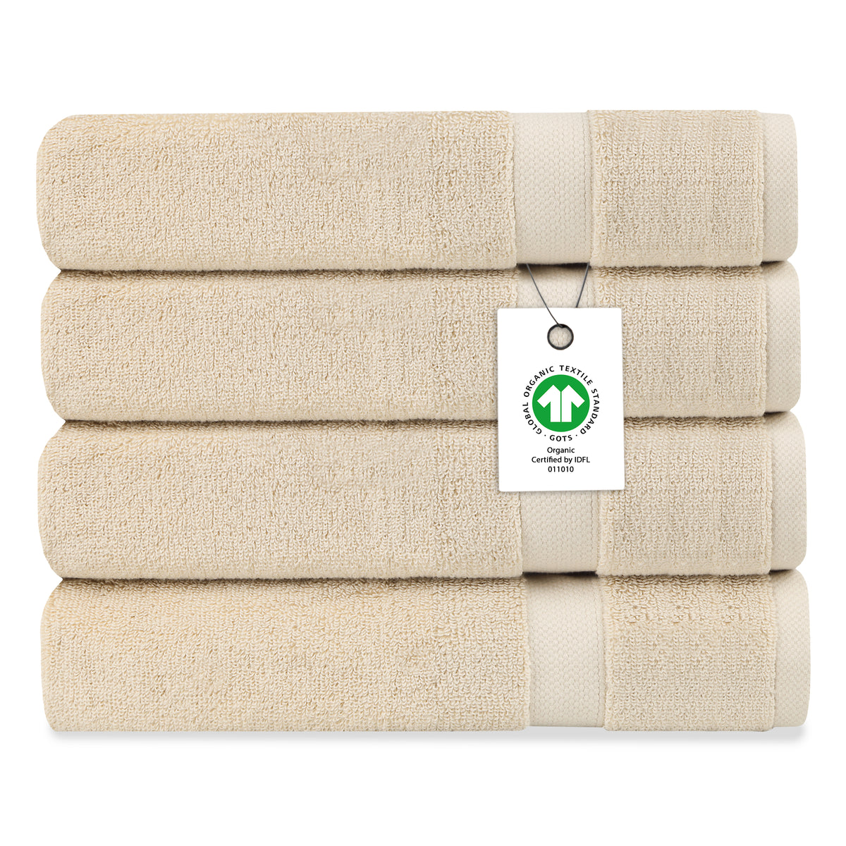 Delara 100% Organic Cotton Soft, Quick Dry & Ultra-Absorbent 30"x58", Bath Towels(Pack of 4)