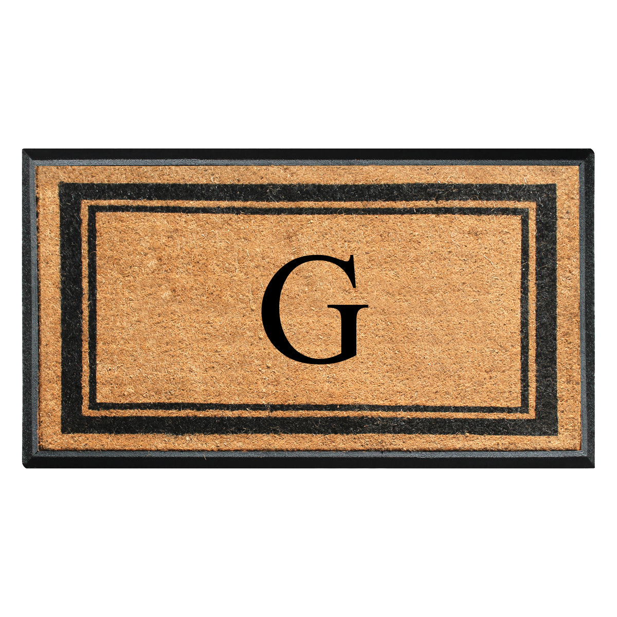 A1HC Personalized Monogram Rubber Coir Door Mat 30" x 48" – Custom Front Door Mat with Non-Slip Rubber Backing for Entryway, Porch & Patio