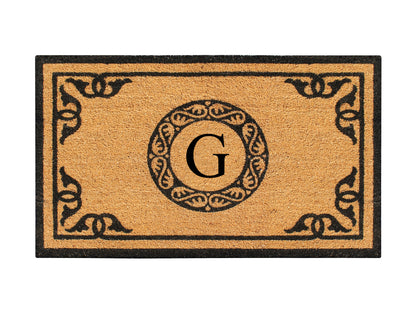 A1HC Natural Coir Door Mat 24x39, Anti-Shed Treated Durable Doormat for Outdoor Entrance Monogrammed