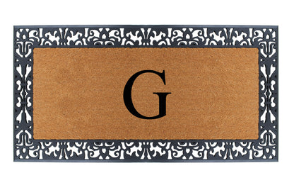 A1HC Natural Coir Monogrammed Outdoor Entrance Door Mat 30X60, Anti-Shed Treated Durable Doormat