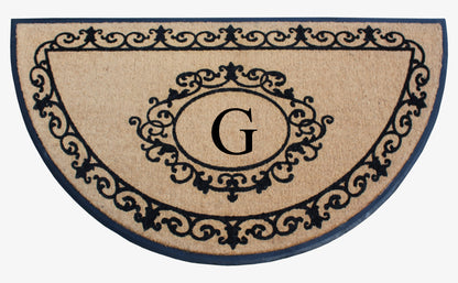 A1HC Natural Coir & Rubber Hand Flocked Large Monogrammed Thick Door Mat 36"x72" Entrance Doormats