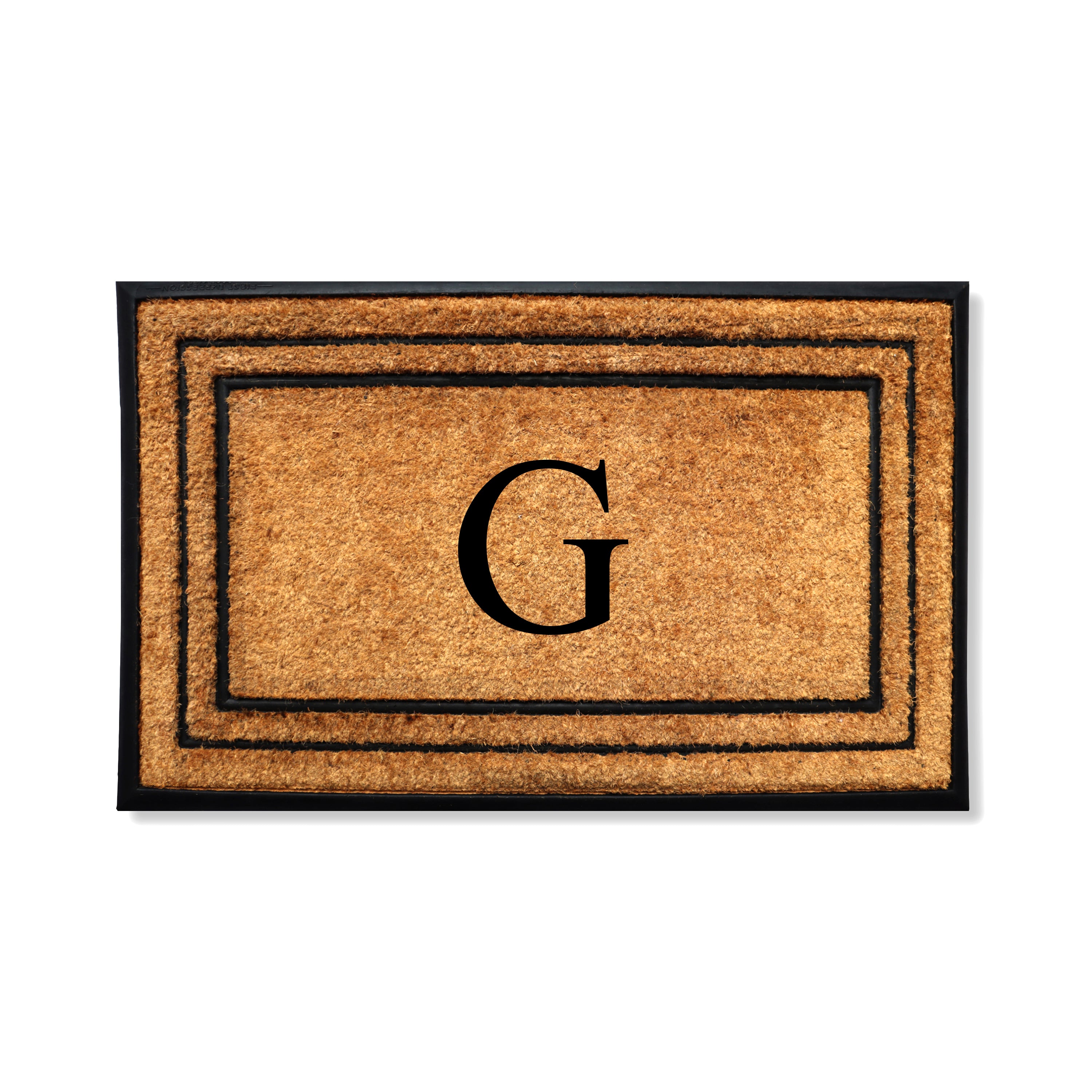 A1HC Personalized Monogram Coir Door Mat 24" x 39" Custom Front Door Entryway Mat with Rubber Border Non-Slip