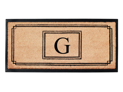 A1HC Natural Coir Monogrammed Heavy Duty Entrance Door Mat 24X48, Anti-Shed Treated Durable Doormat