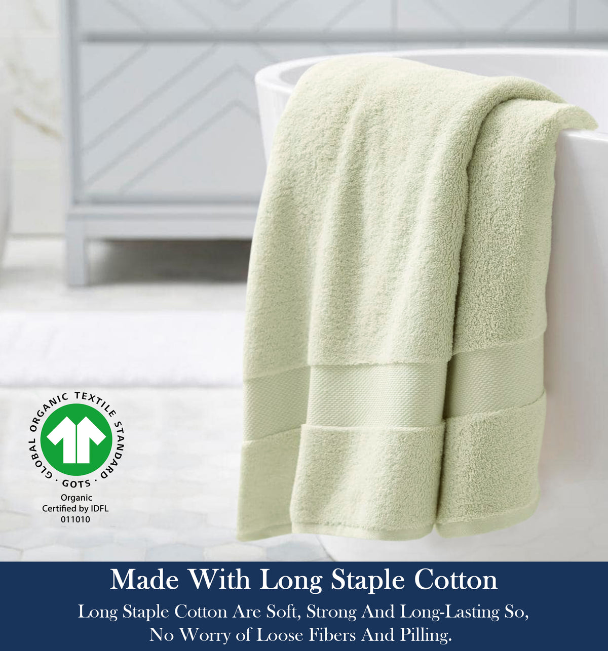 Delara Organic Cotton Luxuriously Plush Bath Sheet, GOTS & Oeko-TEX Certified, Soft, Quick Dry & Ultra-Absorbent 36"x70"