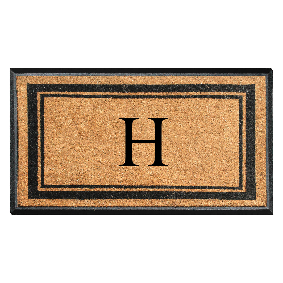 A1HC Personalized Monogram Rubber Coir Door Mat 30" x 48" – Custom Front Door Mat with Non-Slip Rubber Backing for Entryway, Porch & Patio