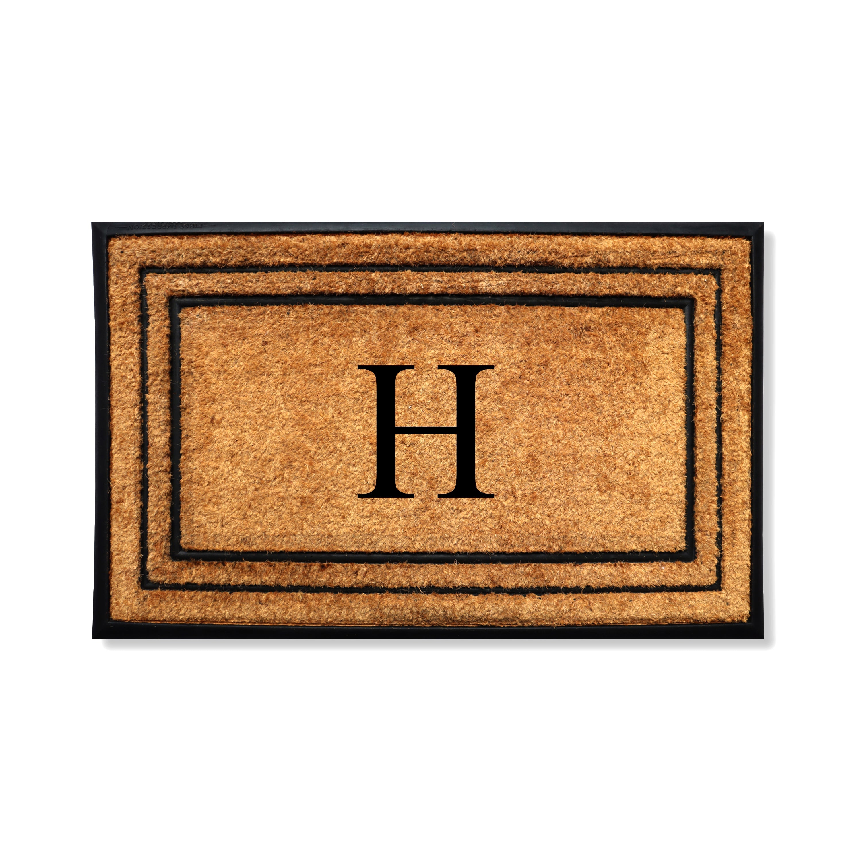 A1HC Personalized Monogram Coir Door Mat 30" x 60" Custom Front Door Entryway Mat with Rubber Border Non-Slip