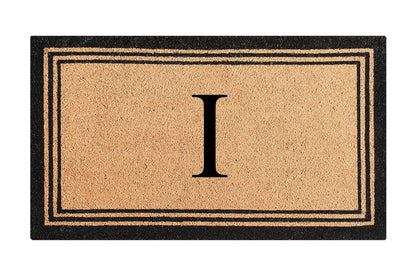 A1HC Personalized Monogram Coir Door Mat – Front Door Mat with Border Design, PVC Backing Outdoor Entryway Doormat