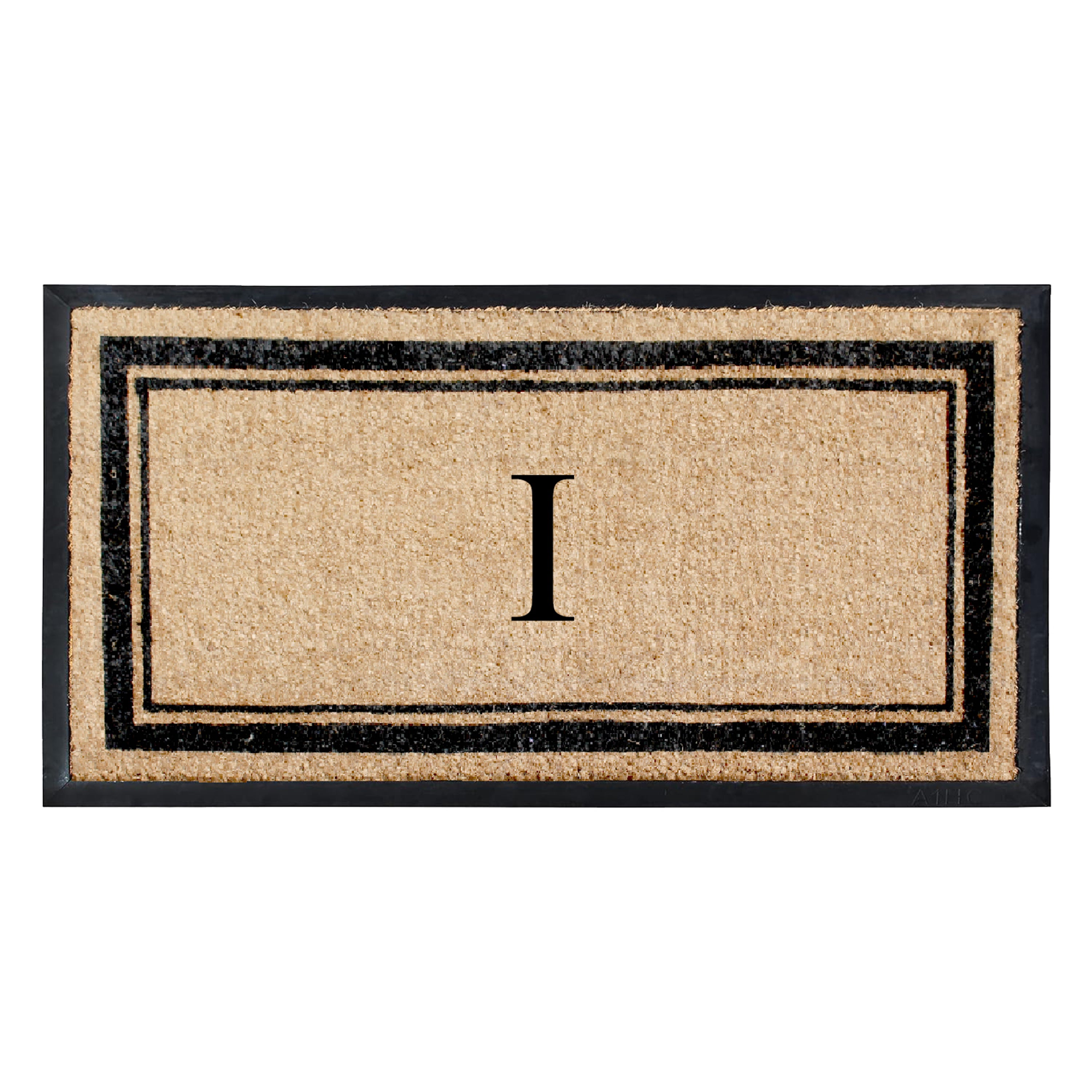 A1HC Luxury Monogrammed Natural Coir Doormat with Heavy-Duty Rubber Border