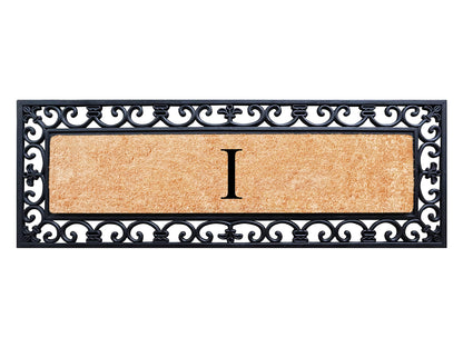 A1HC Rubber Coir Doormat For Outdoor Entrance, Anti-Shed Treated Front Door Mat 18x48, Monogrammed