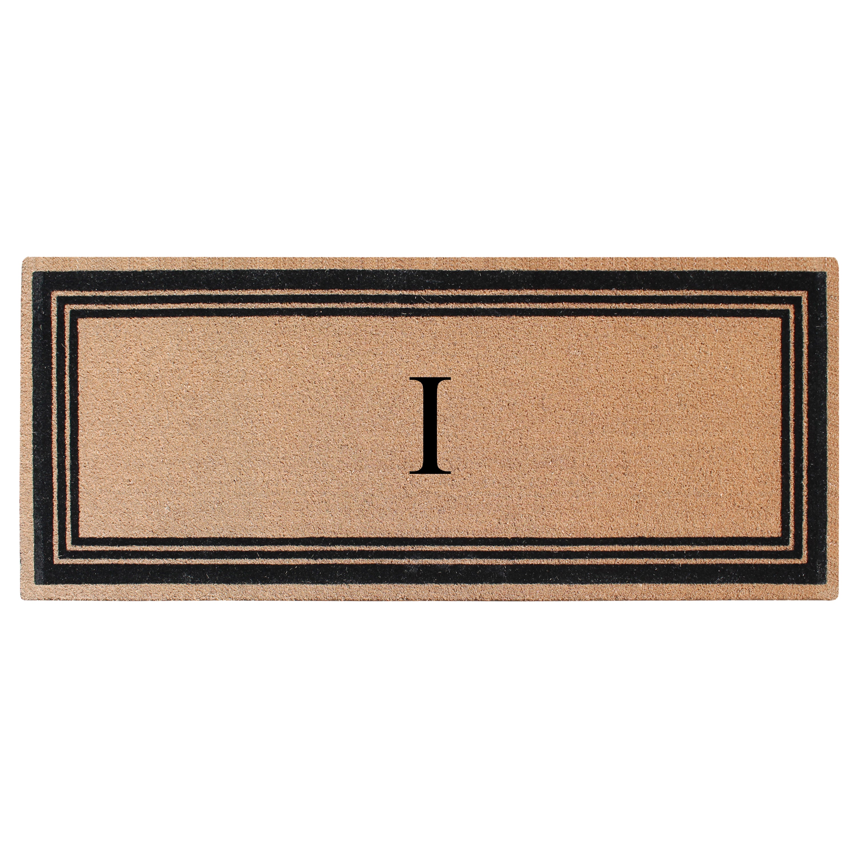 A1HC Personalized Monogrammed Coir Doormat – Classic Border Coco Fiber Outdoor Front Door Mat