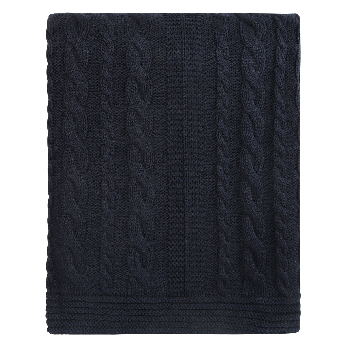 Delara Organic Cotton Throw Blanket 50x70 inches, GOTS Certified Cable Knitted Throws Blanket for Sofa Couch Bed
