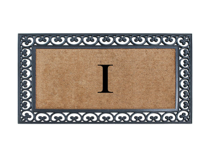 A1HC Natural Rubber & Coir 30x48, Monogrammed Doormat For Outdoor Entrance, Anti-Shed Treated Mat