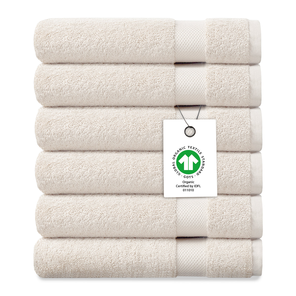 Delara 100% Organic Cotton Soft, Quick Dry & Ultra-Absorbent Wash Cloth (Pack of 6)