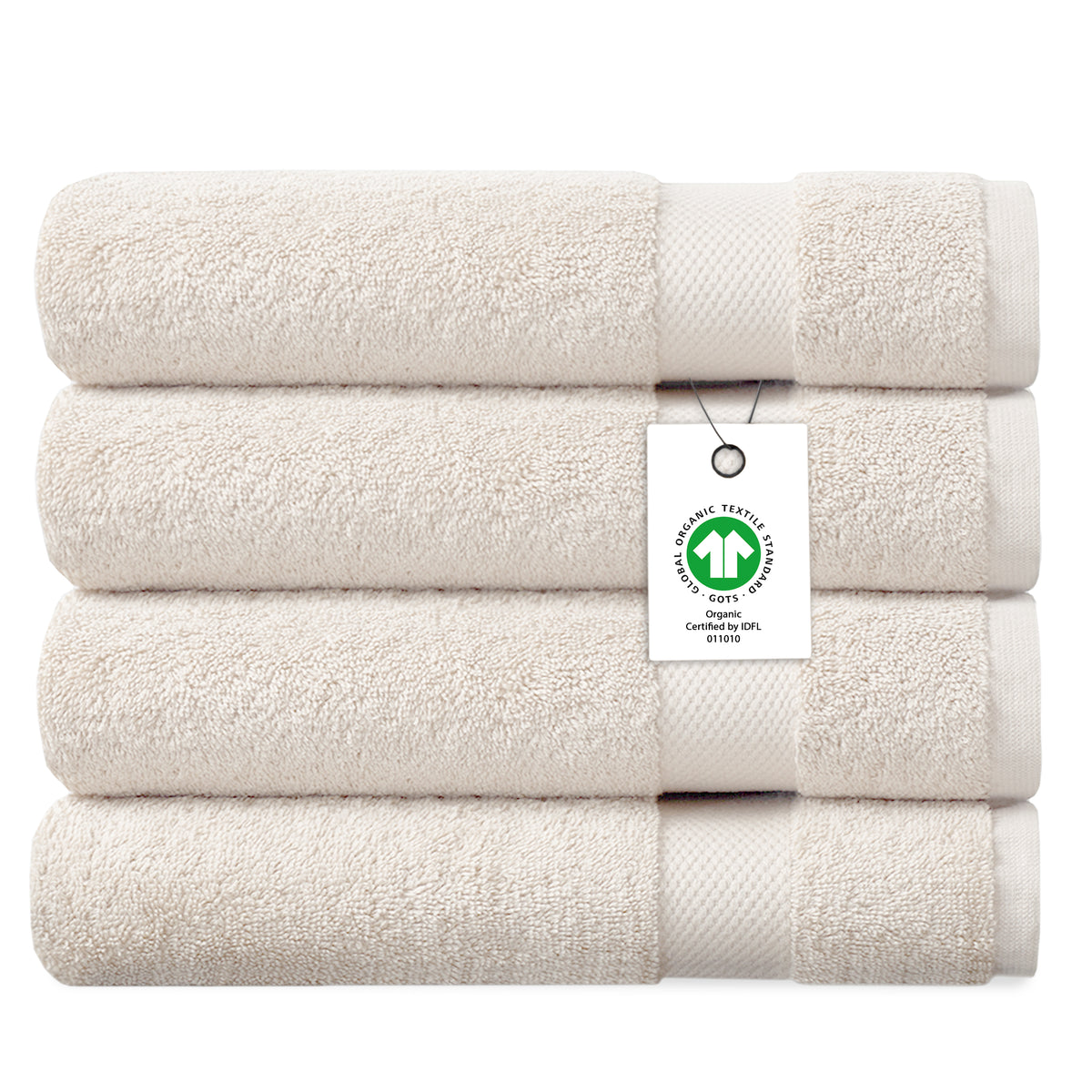 Delara 100% Organic Cotton Soft, Quick Dry & Ultra-Absorbent 30"x58", Bath Towels(Pack of 4)
