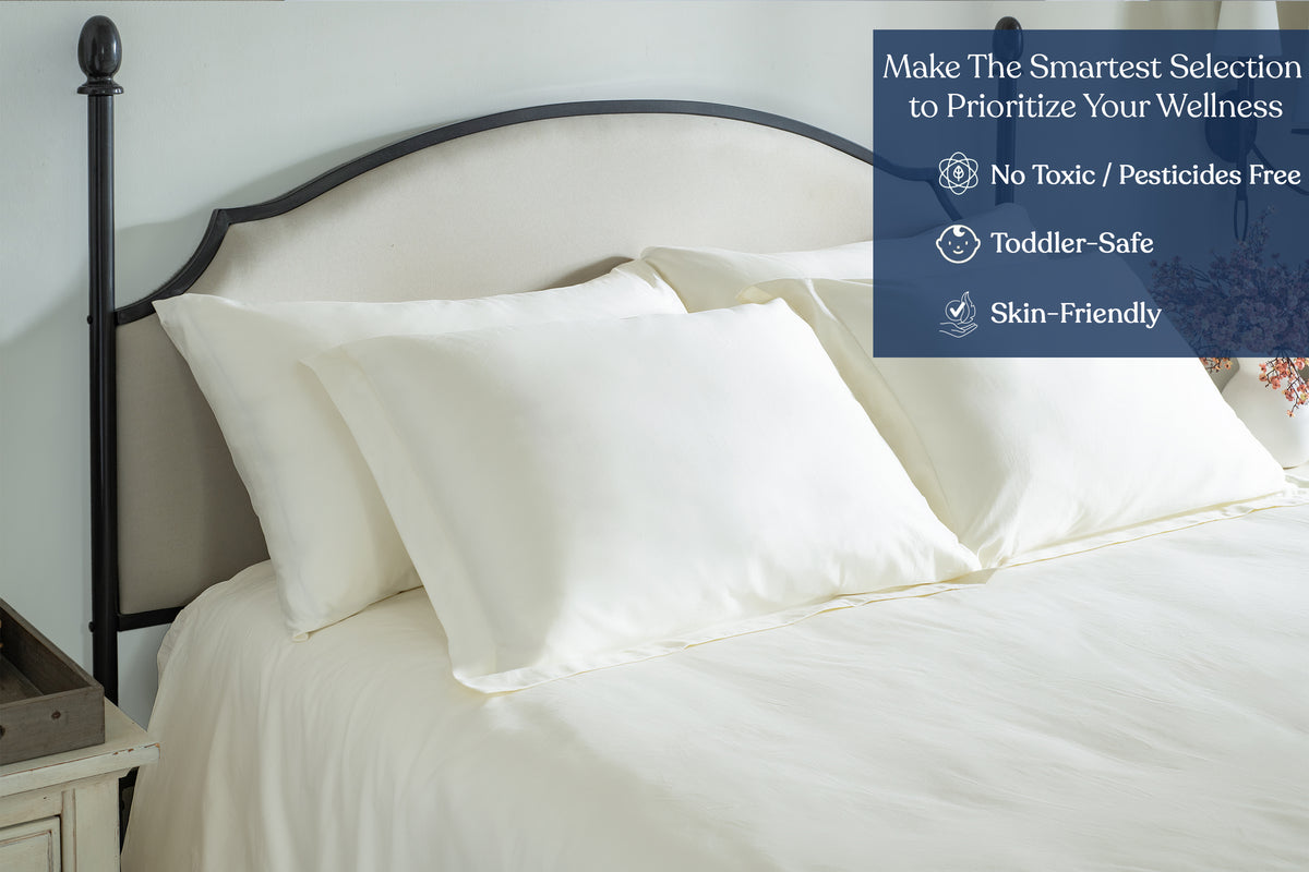 Delara GOTS Certified 100% Organic Cotton Duvet Cover Set 400TC, Moisture-Wicking, Smooth & Breathable Duvet for Hot Sleepers