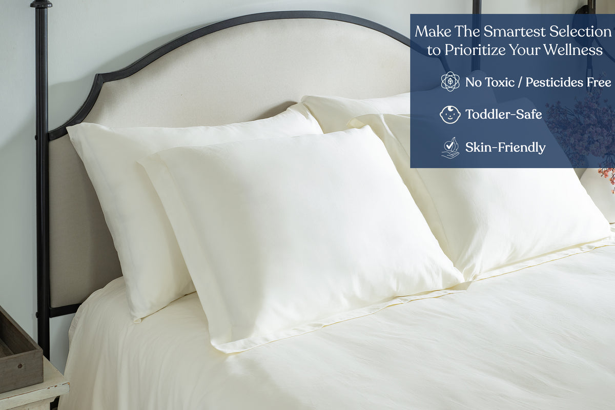 Delara GOTS Certified 100% Organic Cotton Euro Sham Pack of 2, 400 TC, Moisture-Wicking, Smooth & Breathable High-Quality Euro Sham