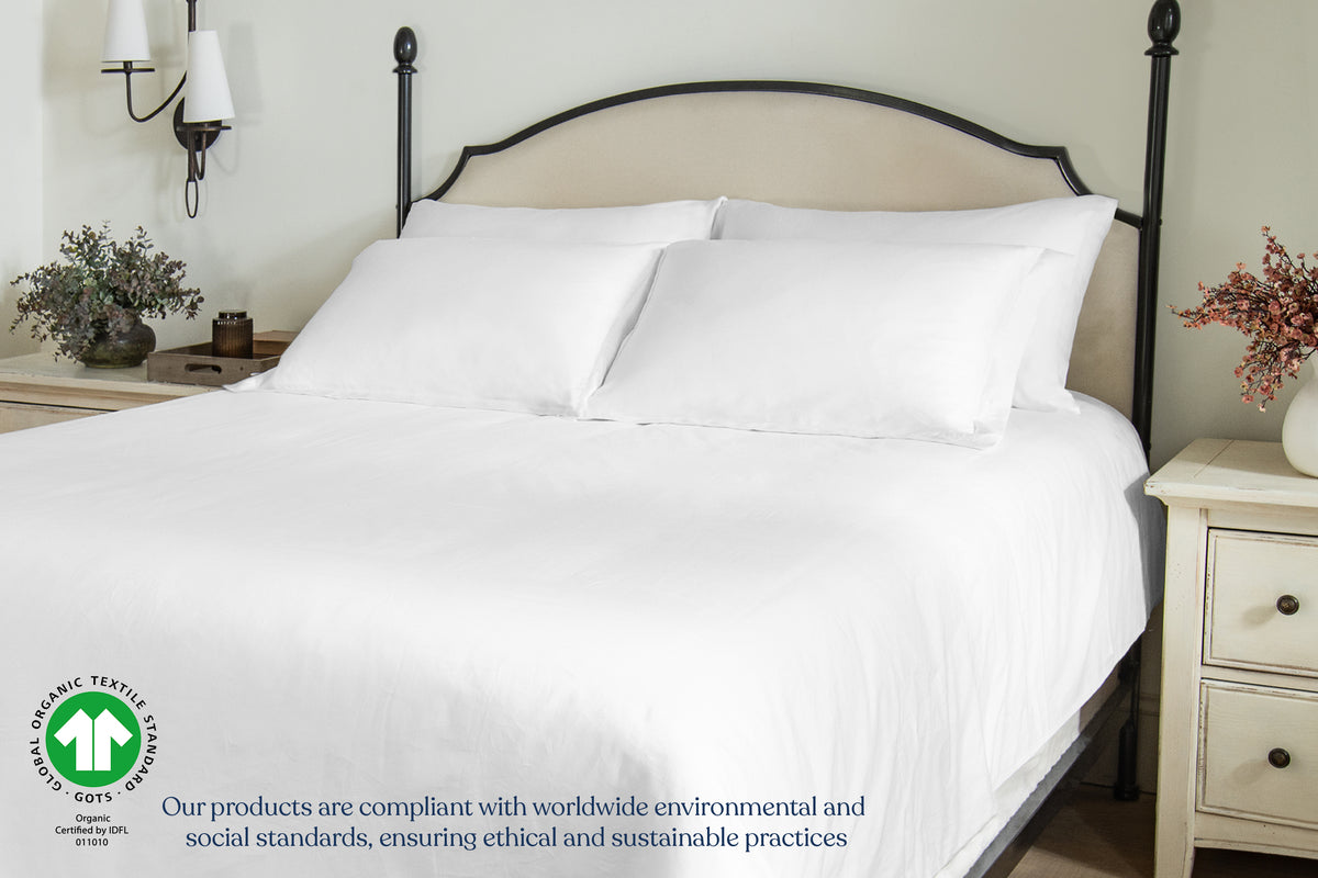 Delara GOTS Certified 100% Organic Cotton Euro Sham Pack of 2, 400 TC, Moisture-Wicking, Smooth & Breathable High-Quality Euro Sham