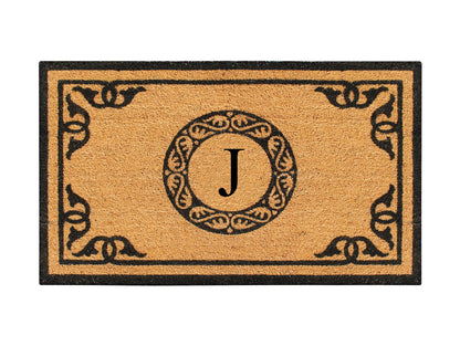 A1HC Natural Coir Door Mat 24x39, Anti-Shed Treated Durable Doormat for Outdoor Entrance Monogrammed