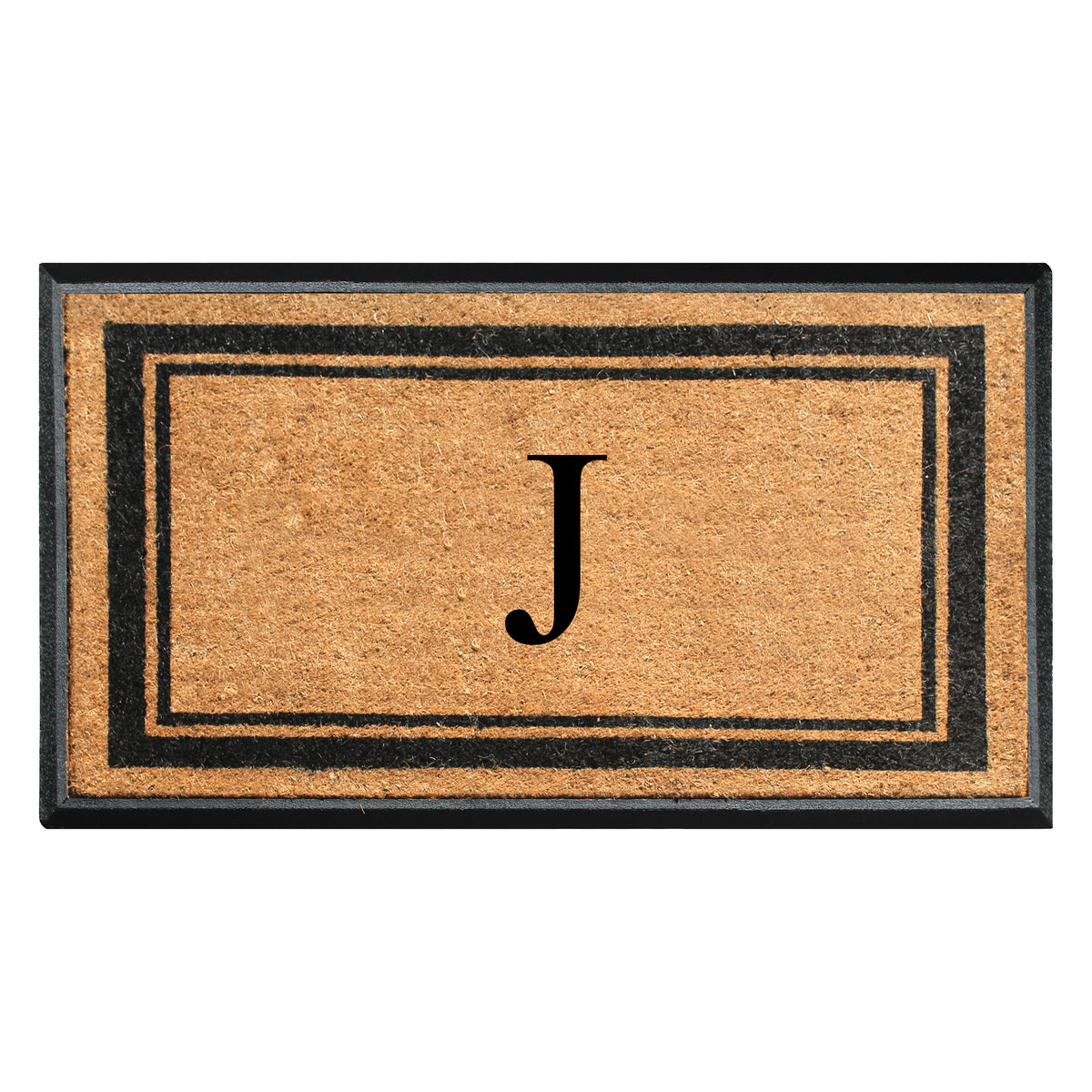 A1HC Personalized Monogram Rubber Coir Door Mat 30" x 48" – Custom Front Door Mat with Non-Slip Rubber Backing for Entryway, Porch & Patio