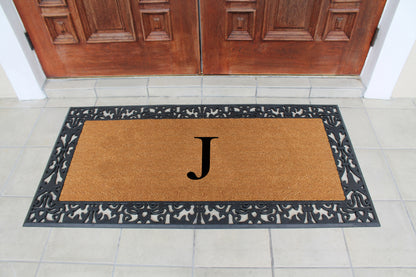 A1HC Natural Coir Monogrammed Outdoor Entrance Door Mat 30X60, Anti-Shed Treated Durable Doormat
