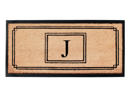 A1HC Natural Coir Monogrammed Heavy Duty Entrance Door Mat 24X48, Anti-Shed Treated Durable Doormat