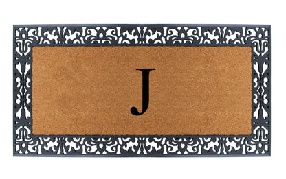 A1HC Natural Coir Monogrammed Outdoor Entrance Door Mat 30X60, Anti-Shed Treated Durable Doormat