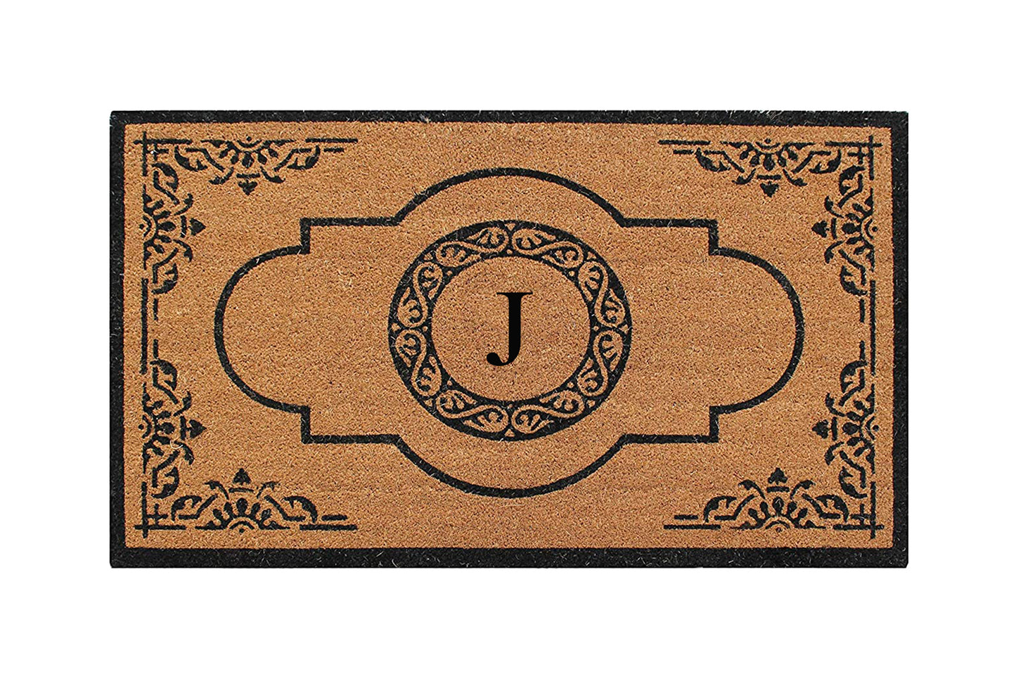 A1HC Natural Coir Durable Anti-Shed Treated Outdoor Entrance Monogrammed Doormat