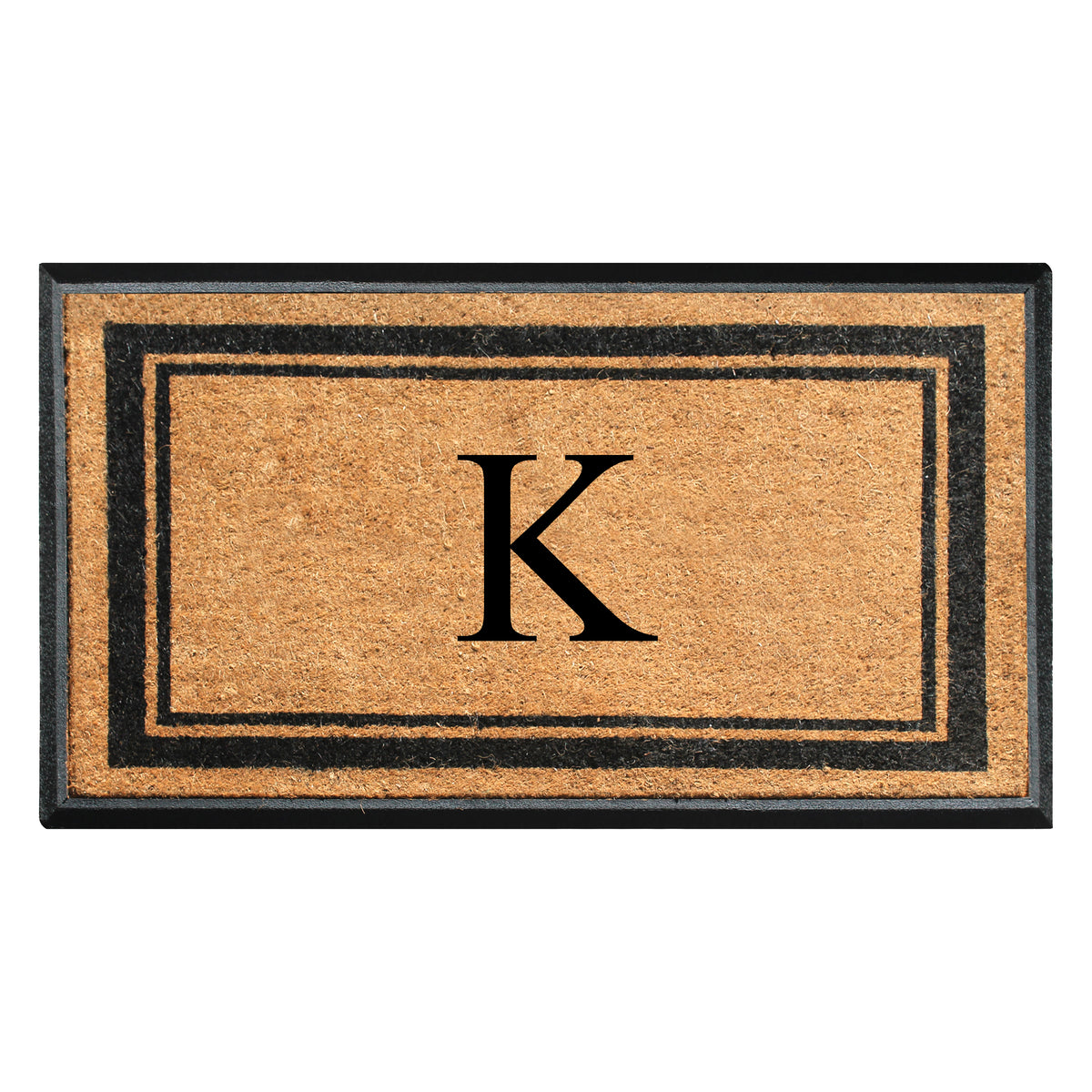 A1HC Personalized Monogram Rubber Coir Door Mat 30" x 48" – Custom Front Door Mat with Non-Slip Rubber Backing for Entryway, Porch & Patio