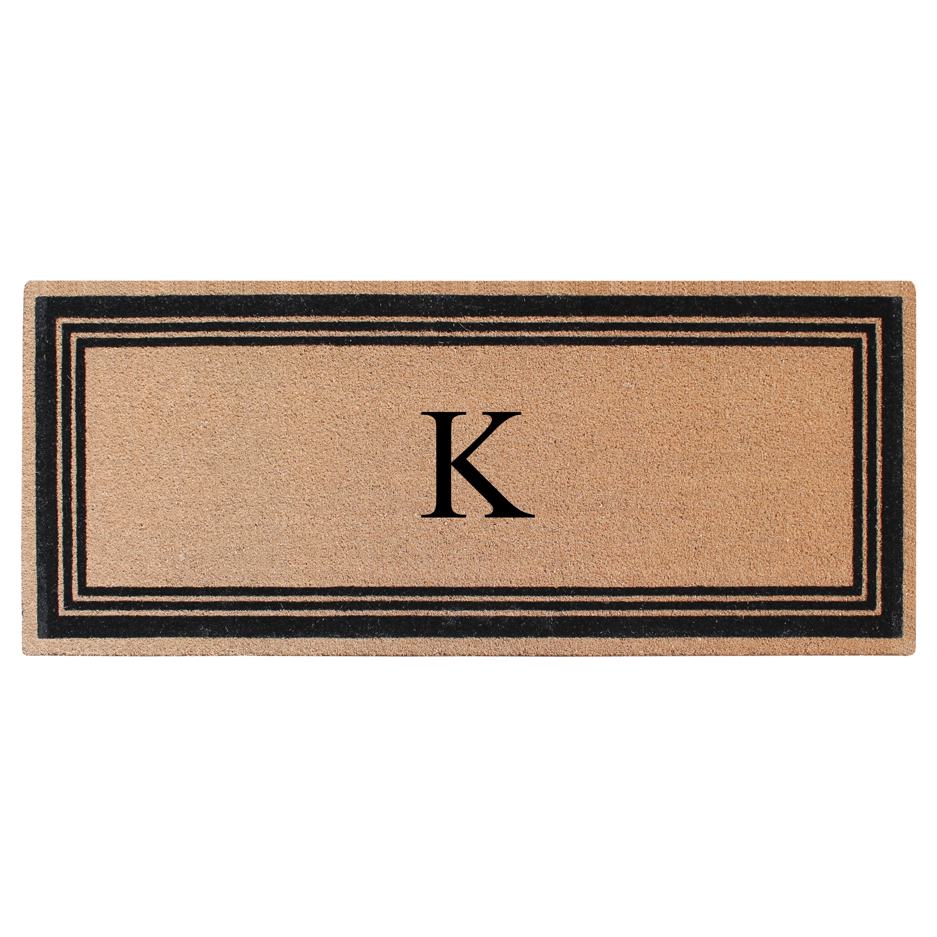 A1HC Personalized Monogrammed Coir Doormat – Classic Border Coco Fiber Outdoor Front Door Mat
