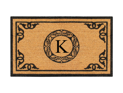 A1HC Natural Coir Door Mat 24x39, Anti-Shed Treated Durable Doormat for Outdoor Entrance Monogrammed