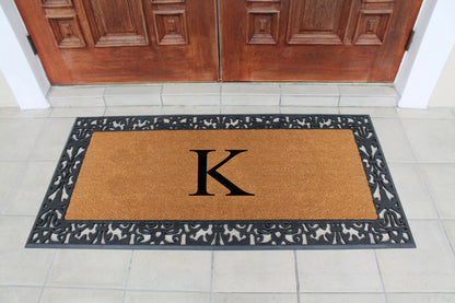 A1HC Natural Coir Monogrammed Outdoor Entrance Door Mat 30X60, Anti-Shed Treated Durable Doormat