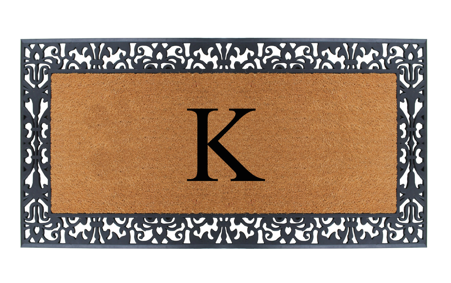 A1HC Natural Coir Monogrammed Outdoor Entrance Door Mat 30X60, Anti-Shed Treated Durable Doormat