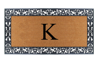 A1HC Natural Coir Monogrammed Outdoor Entrance Door Mat 30X60, Anti-Shed Treated Durable Doormat