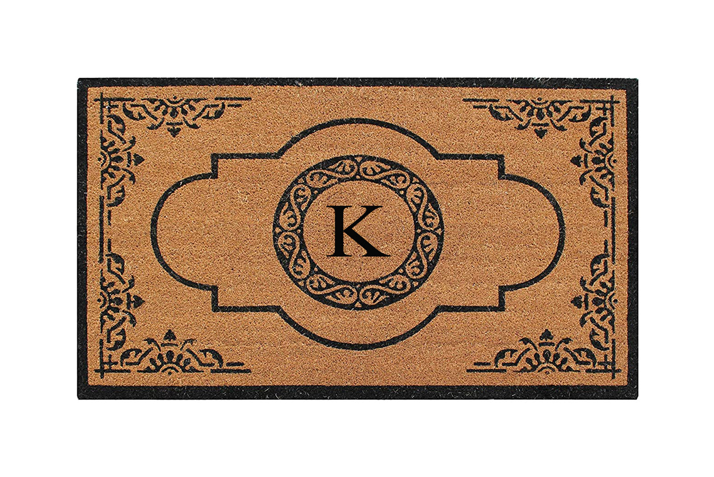A1HC Natural Coir Durable Anti-Shed Treated Outdoor Entrance Monogrammed Doormat