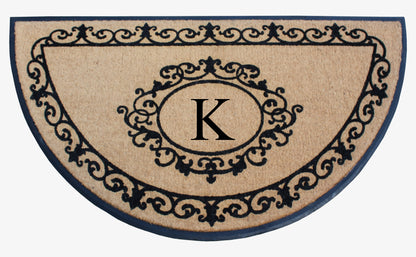 A1HC Natural Coir & Rubber Hand Flocked Large Monogrammed Thick Door Mat 36"x72" Entrance Doormats