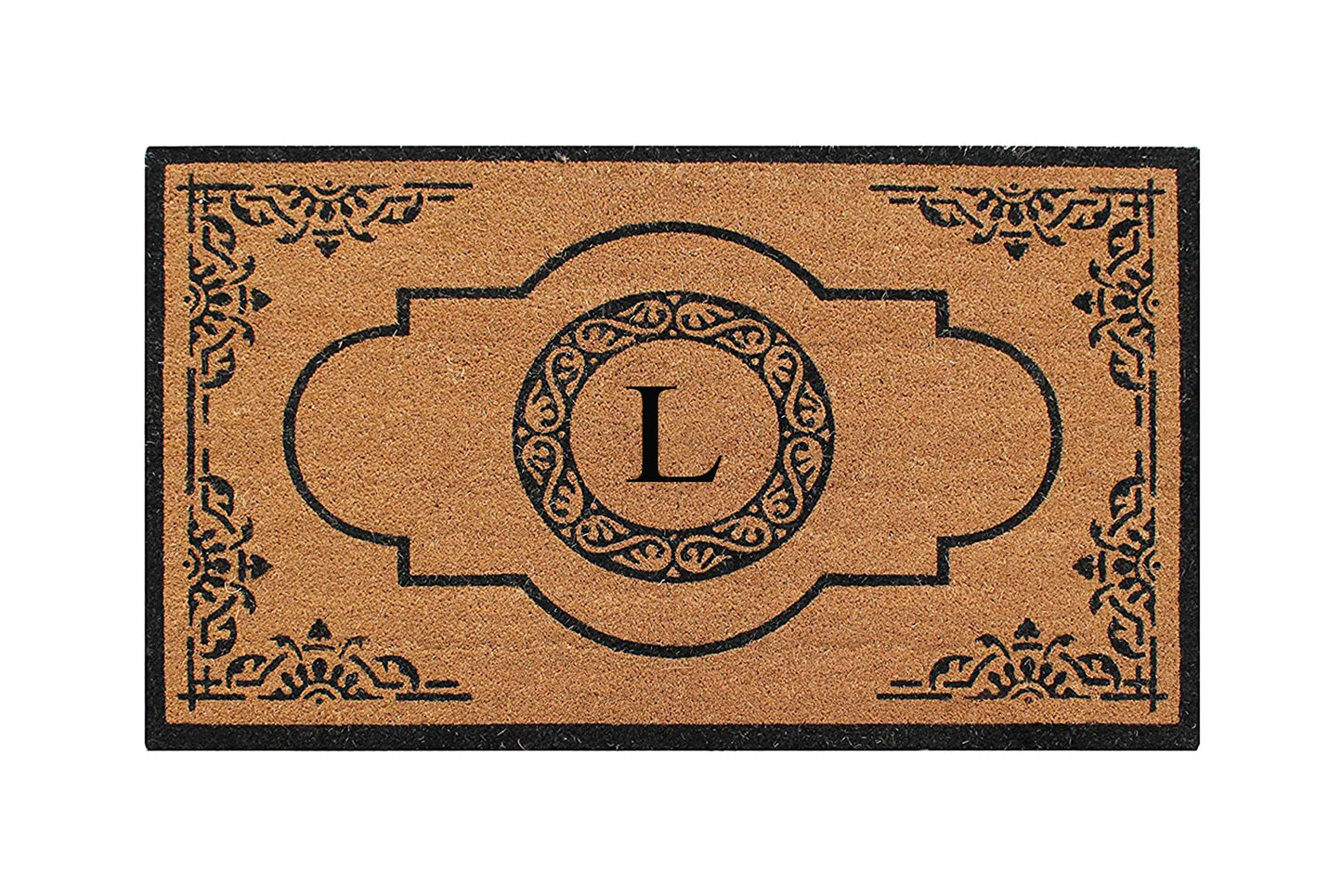 A1HC Natural Coir Durable Anti-Shed Treated Outdoor Entrance Monogrammed Doormat