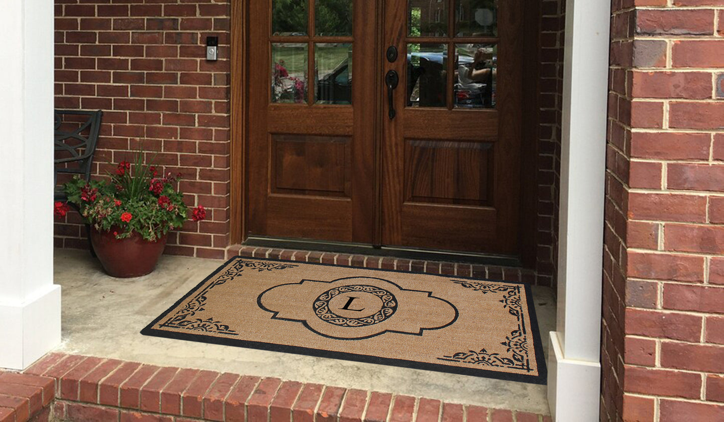 A1HC Natural Coir Durable Anti-Shed Treated Outdoor Entrance Monogrammed Doormat