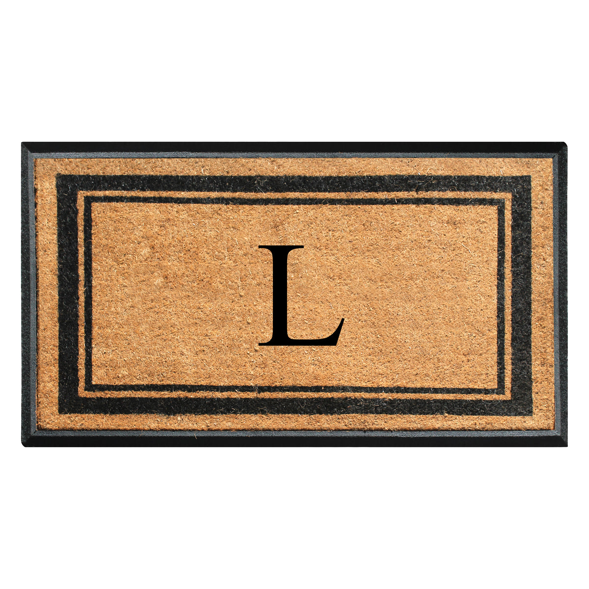 A1HC Personalized Monogram Rubber Coir Door Mat 30" x 48" – Custom Front Door Mat with Non-Slip Rubber Backing for Entryway, Porch & Patio