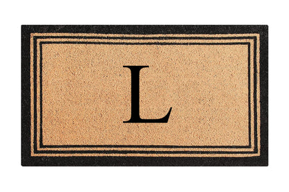 A1HC Personalized Monogram Coir Door Mat – Front Door Mat with Border Design, PVC Backing Outdoor Entryway Doormat