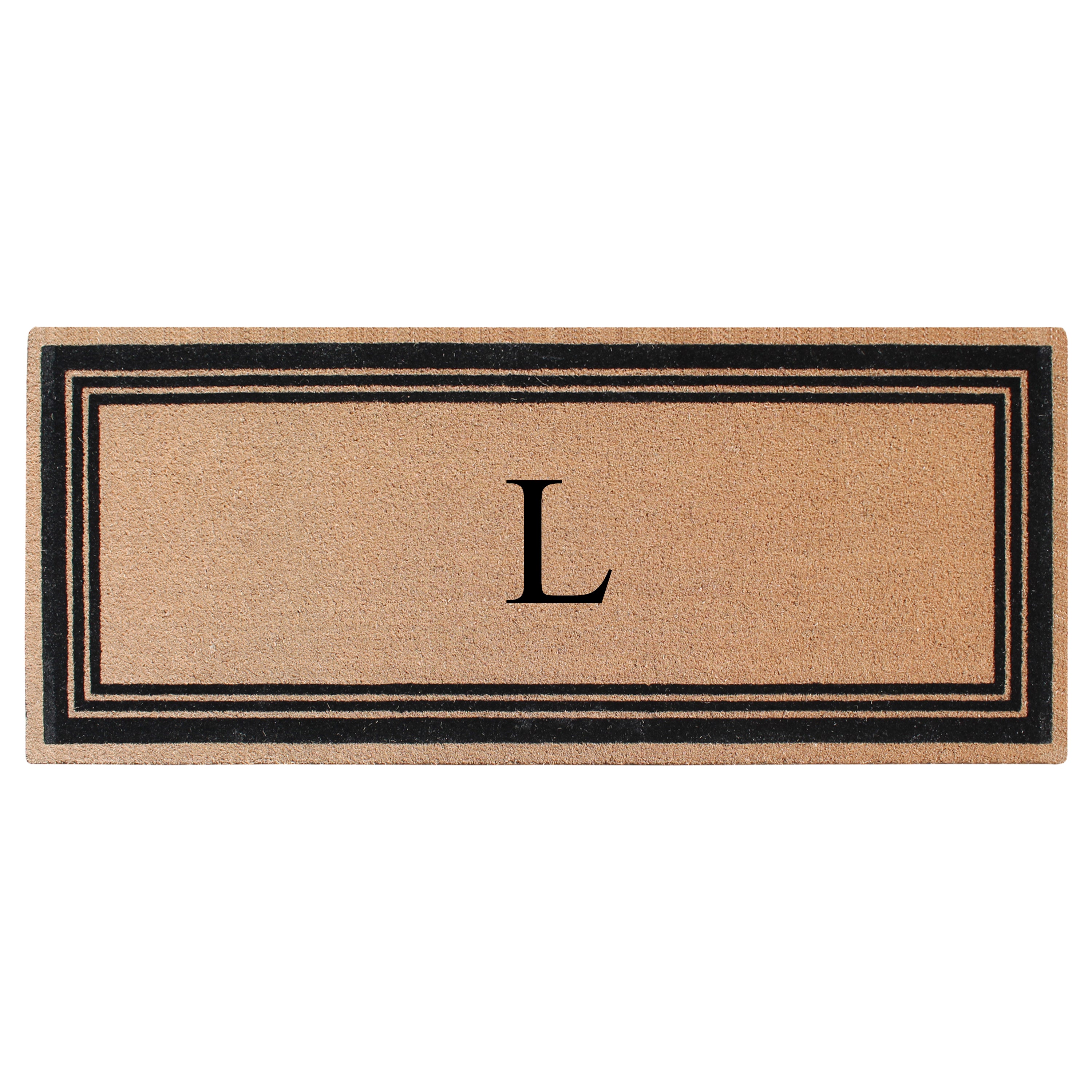 A1HC Personalized Monogrammed Coir Doormat – Classic Border Coco Fiber Outdoor Front Door Mat
