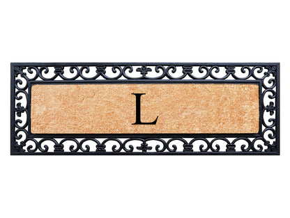 A1HC Rubber Coir Doormat For Outdoor Entrance, Anti-Shed Treated Front Door Mat 18x48, Monogrammed