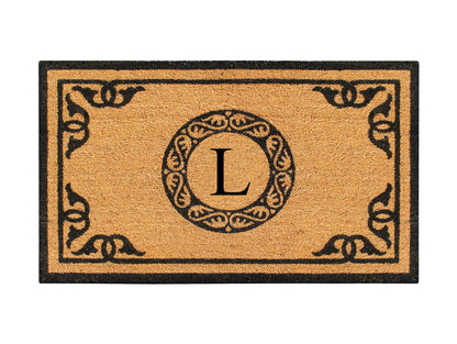 A1HC Natural Coir Door Mat 24x39, Anti-Shed Treated Durable Doormat for Outdoor Entrance Monogrammed