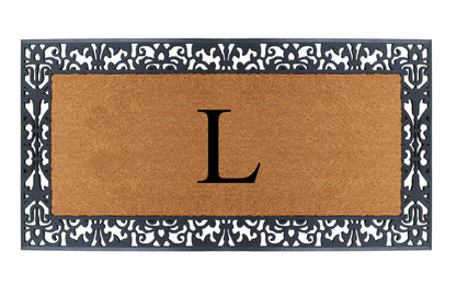 A1HC Natural Coir Monogrammed Outdoor Entrance Door Mat 30X60, Anti-Shed Treated Durable Doormat